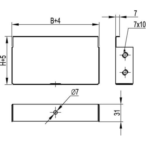 Заглушка TC 200x80, гарячого цинкування, метод Сендзіміра, 37264